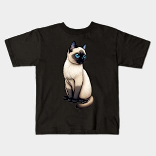 Cute Siamese Cat Kids T-Shirt